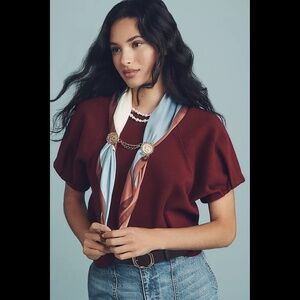 Anthropologie Crew-Neck Sweater Tee